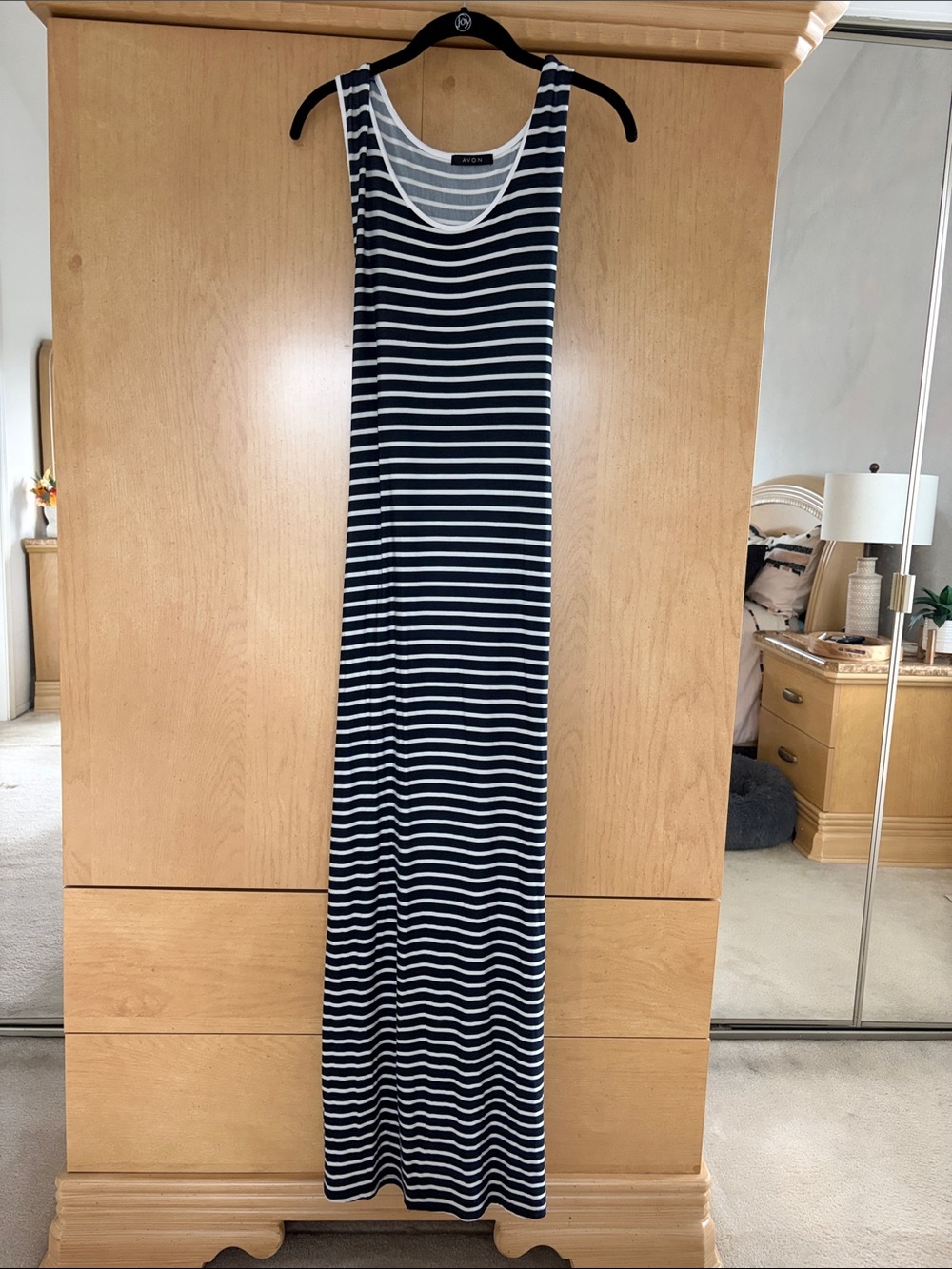 Avon Navy & White Striped Scoop Neck Dress